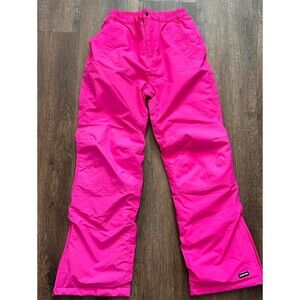 Lands End Squall Ski Snow Board Pants Youth 16 Fuchsia  Insulated Grow-A-Long